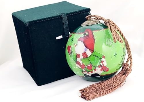 Hand-Painted Glass Snowman Birds Ornament - Unique Artisan Decor