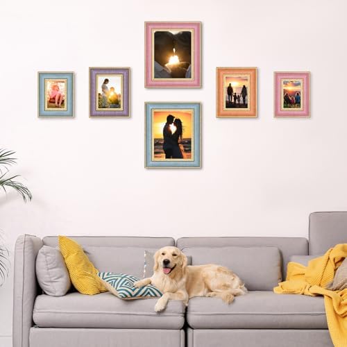 8x10 Blue Picture Frame with Gold Border and Easel