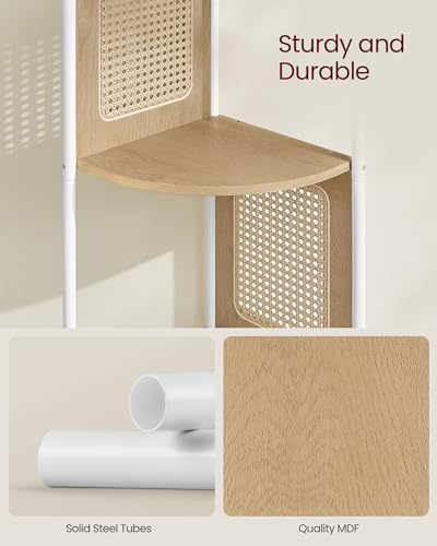 VASAGLE 5-Tier Corner Shelf Stand Oak Beige