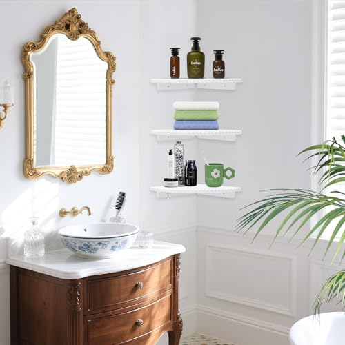 Lampaggio Corner Floating Shelves 3 Pack Wood