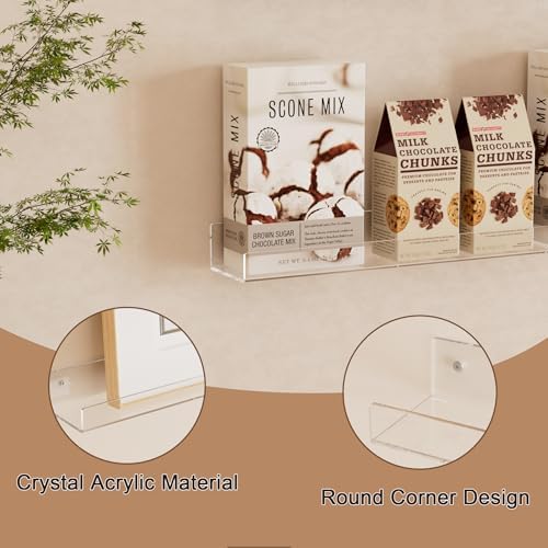 36 Inch Clear Acrylic Floating Wall Shelf 2 Pack