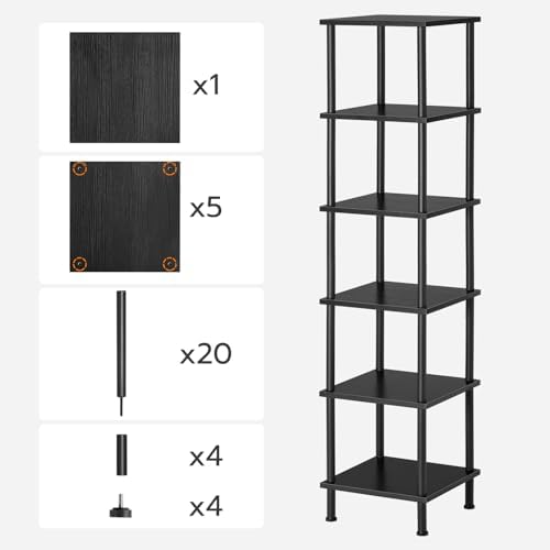 HOOBRO 6-Tier Corner Shelf Black BK55CJ01