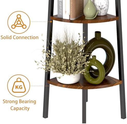 Waipfaru 5-Tier Corner Bookshelf with LED Light