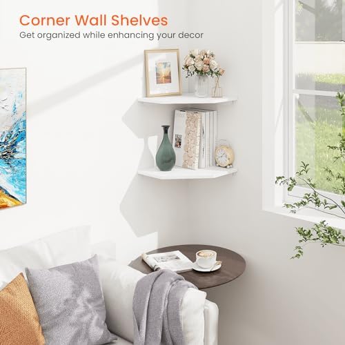 Homode Corner Floating Shelves Set of 2 White