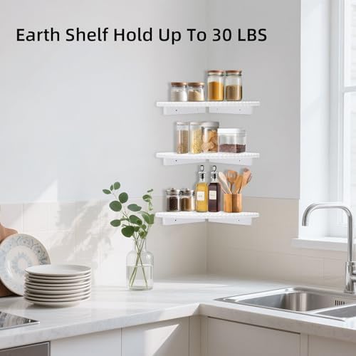 Lampaggio Corner Floating Shelves 3 Pack Wood