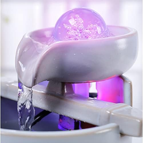 Modern Indoor Ceramic Water Fountain with Lights and Pump
