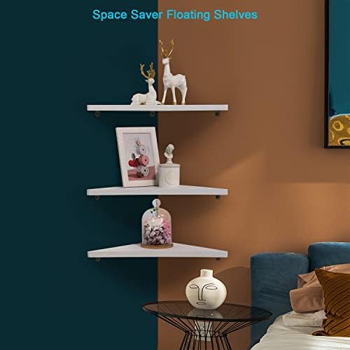 Joiishom Corner Wall Shelf Set of 3 - White