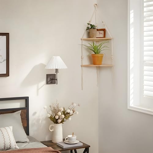 Artilady Corner Shelf - 2 Tier Floating Wood Wall Decor