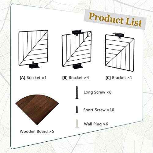 Love-KANKEI 5 Tier Corner Shelf Wall Mount