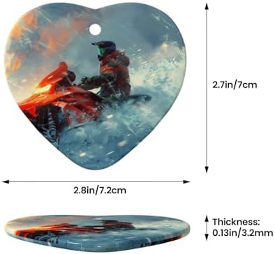 Yilequan Snowmobile Ceramic Christmas Tree Ornament