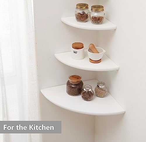 White Solid Oak Corner Shelf Wall Mount