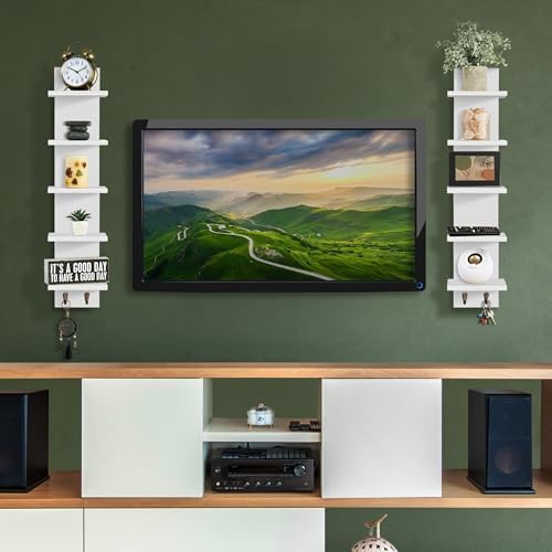 Sorbus 5 Tier Wall Shelf with Hooks and Storage