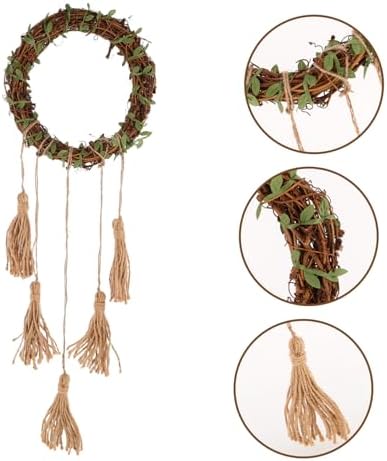 VICASKY Wall-Mounted Rattan Wind Chime Door Wreath
