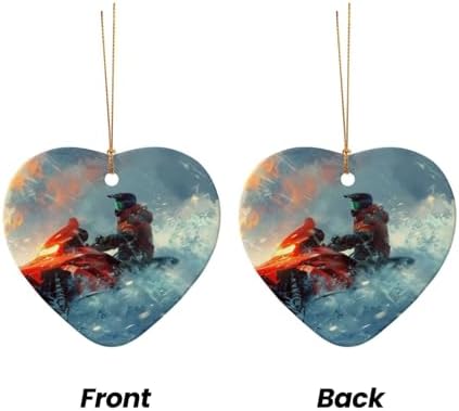 Yilequan Snowmobile Ceramic Christmas Tree Ornament