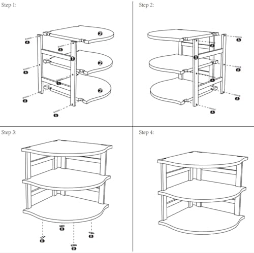 Goaste 3-Tier Bamboo Corner Shelf Kitchen Organizer