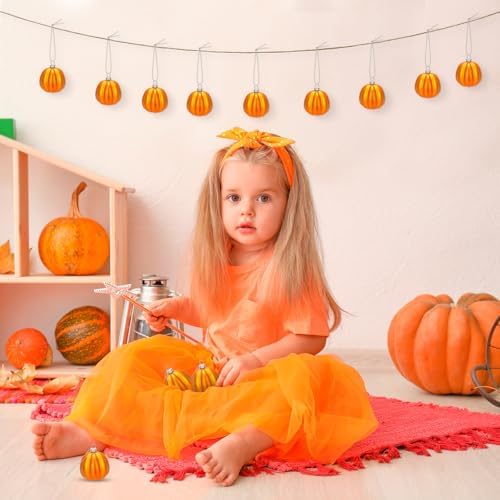 12 Pcs Thanksgiving Pumpkin Hanging Ornament for Fall Decorations