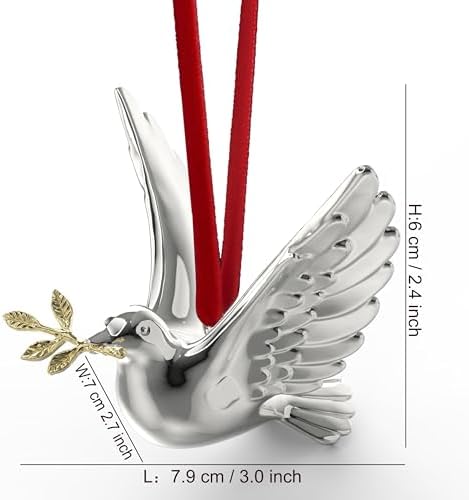 Shiny Silver Christmas Bird Ornament 35x4 Inch Pack of 1