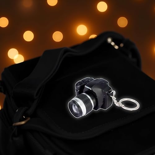 Black Camera LED Keychain with Sound