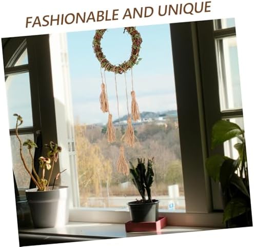 VICASKY Wall-Mounted Rattan Wind Chime Door Wreath