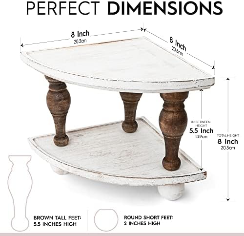 Daily Ritmo White Wood Corner Shelf 2 Pack