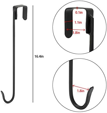 Jemeni 16 Inch Wreath Hanger 2 Pack Matte Black Wrought Iron
