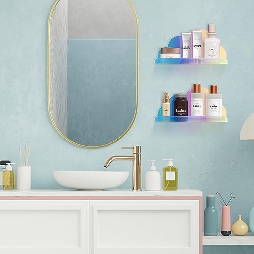 NiHome Iridescent Acrylic Floating Shelves 2 Pack