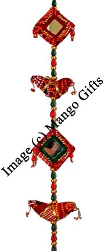 Indian Handmade Mobile String Door Hanging Mirror Work Ornaments Pair