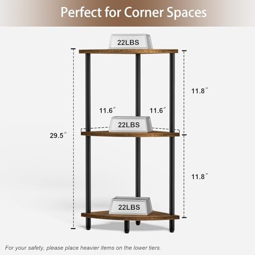 Sriwatan 3-Tier Corner Shelf Stand for Small Space