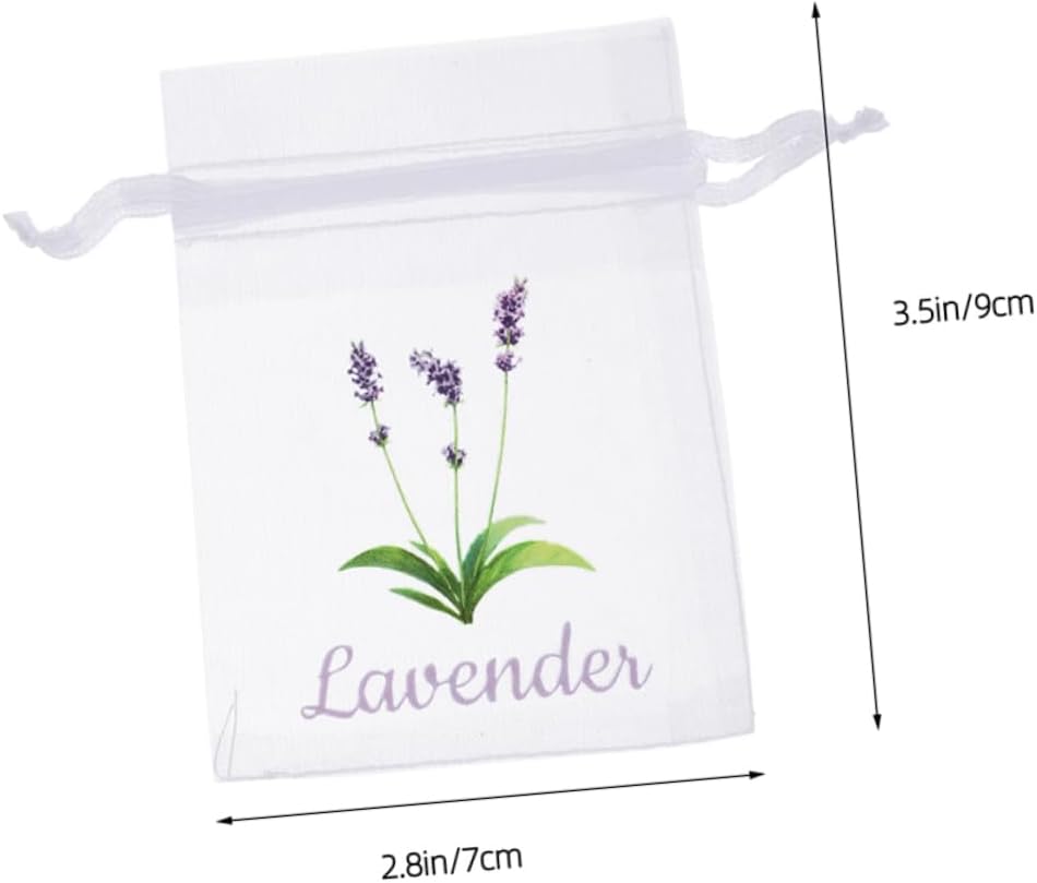 HEALLILY 50pcs Lavender Scented Mesh Sachet Bags
