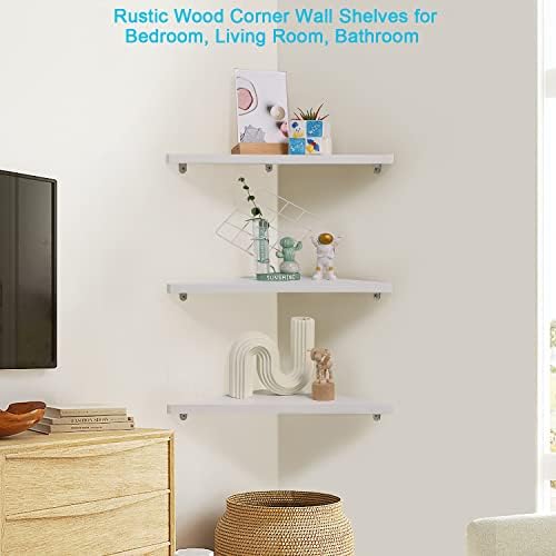 Joiishom Corner Wall Shelf Set of 3 - White