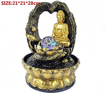 Golden Lotus Buddha Tabletop Water Fountain