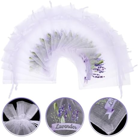 LUOZZY 20pcs Lavender Sachet Bags with Drawstring - White