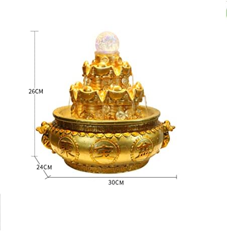 Yellow Cornucopia Tabletop Fountain with LED Lights