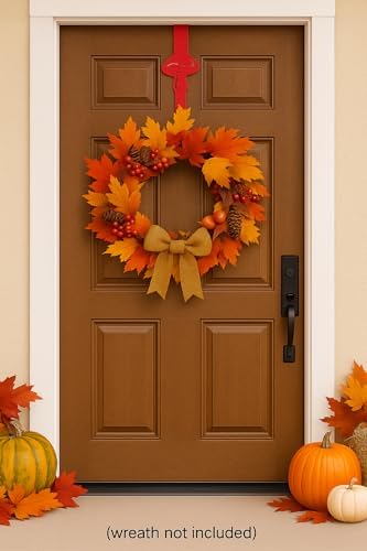 Mushroom Wreath Hanger Red Metal Hook 1083 In Fall Decor