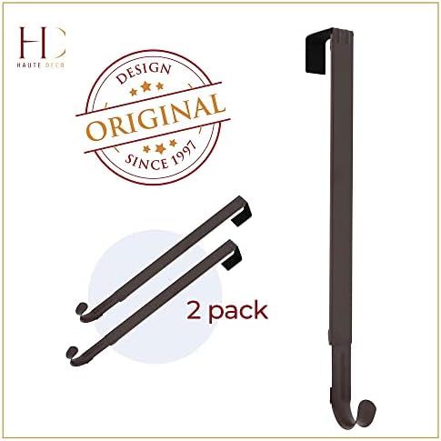 Haute Decor 2 Pack Adjustable Wreath Hanger - Matte Brown