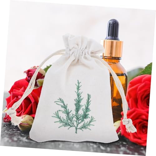 DECHOUS 10pcs Lavender Drawstring Sachet Bags with Rosemary Pattern