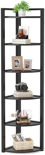 Tribesigns 6 Tier Corner Shelf Unit Black
