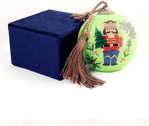 Inside-Painted Glass Nutcracker Soldier Ornament