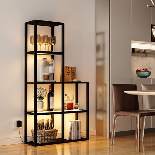 Modern 5-Tier LED Light Corner Display Shelf