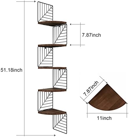 Love-KANKEI 5 Tier Corner Shelf Wall Mount
