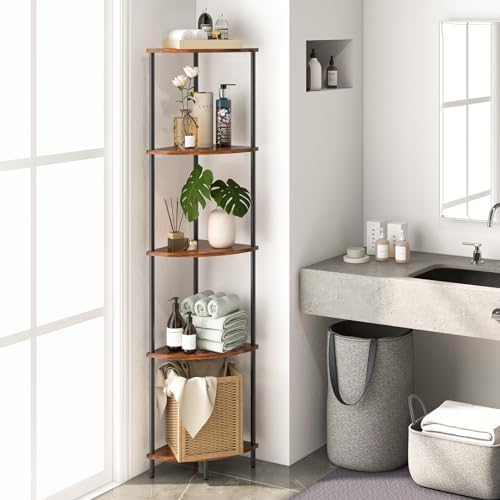 Yoobure 5-Tier Corner Shelf Stand 65 Inches Tall