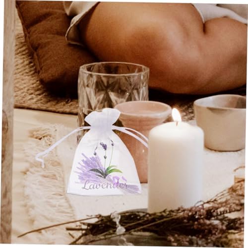 DECHOUS 50pcs Lavender Sachet Bags Drawstring Pouches for Spices Tea Closet