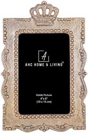 4x6 Gold Princess Crown Handcrafted Picture Frame