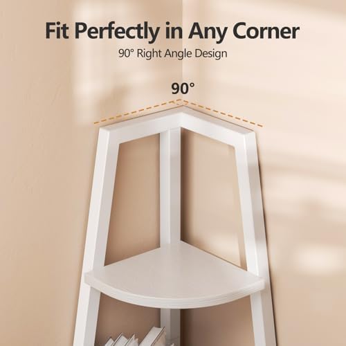 Furnulem 5 Tier Corner Shelf with LED Light