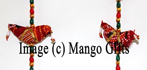 Indian Handmade Mobile String Door Hanging Mirror Work Ornaments Pair
