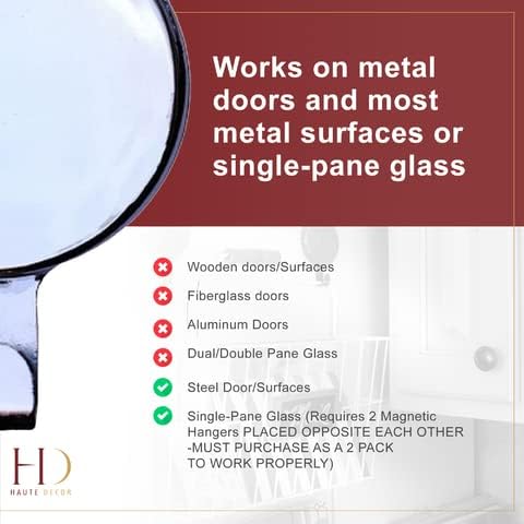 Haute Decor Shiny Silver Magnetic Wreath Hanger Set of 2