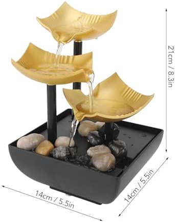 3 Tier Desktop Fountain with LED Light and Stones
