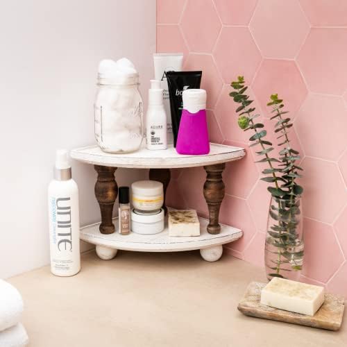 Daily Ritmo White Wood Corner Shelf 2 Pack