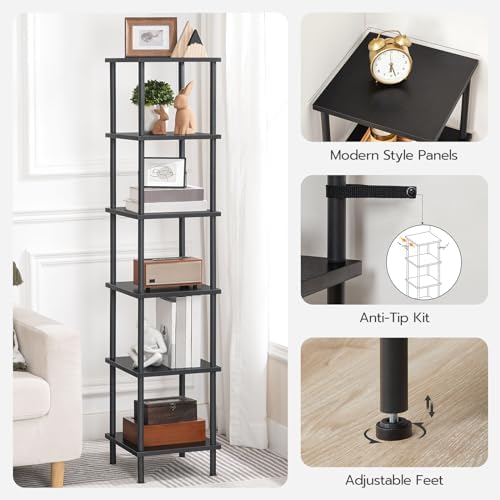 HOOBRO 6-Tier Corner Shelf Black BK55CJ01