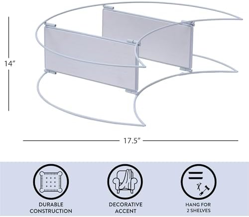 Urban Lifestyle 2-Tier Floating Shelf with Crescent Moon Design